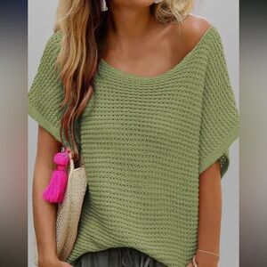 Knit cap sleeve blouse